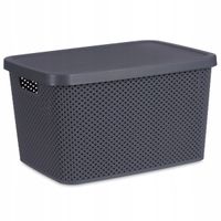Kosz plastikowy z pokrywką, organizer, 19 l