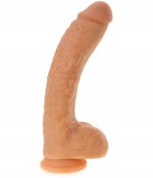 2 x GRUBE mięsiste DILDO przyssawka SZTUCZNY CZŁONEK DŁ 24cm ŚR 4,5cm SEX P