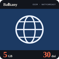 Karta eSIM Internet Bałkany 5 GB na 30 dni - bez rejestracji