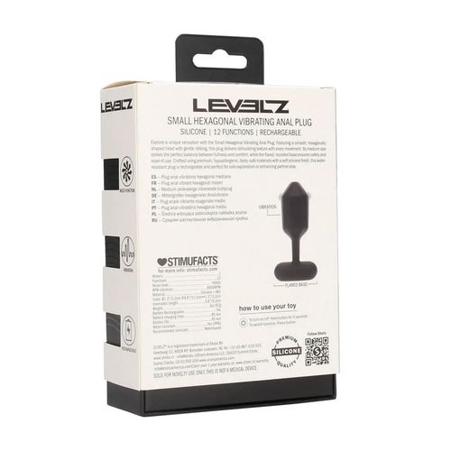 Hexagonal Vibrating Silicone Anal Plug - S - Black na Arena.pl