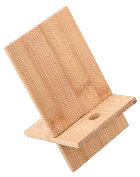 Stojak na smartfon BAMBOO CHAIR, brązowy zdjęcie 1