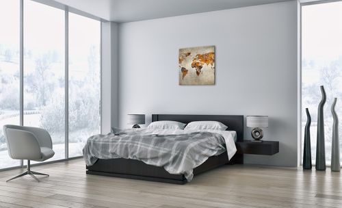 Obraz Na Płótnie - Mapa Kontynent - 60X60 Cm - Ac60X60-2783 na Arena.pl