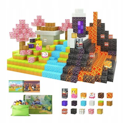 KLOCKI MAGNETYCZNE bloki MOCNE na magnes Zestaw 79 sztuk KLOCKÓW na Arena.pl