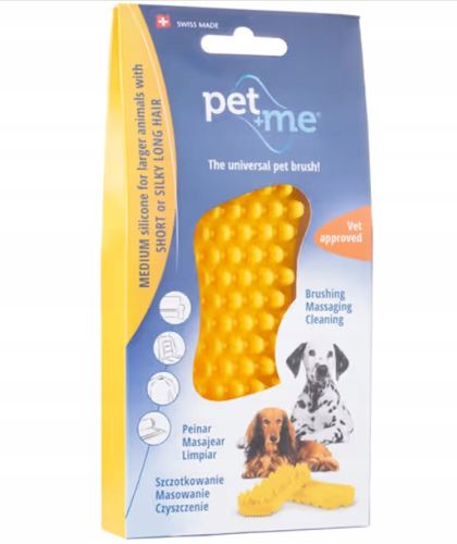 Szczotka dla psa Pet+Me Medium Silicone Yellow na Arena.pl