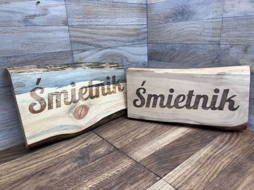 Drewniana tablica szyld ŚMIETNIK na Arena.pl