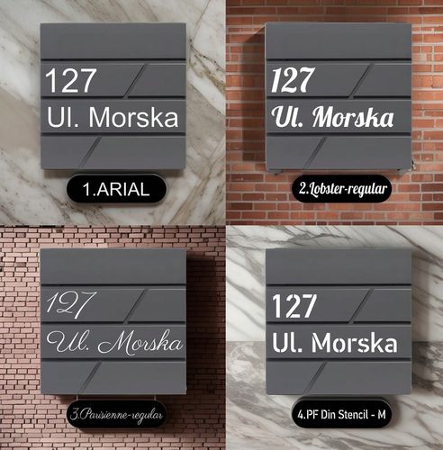 DUŻA SKRZYNKA NA LISTY Z ADRESEM NUMEREM DOMU |4 CZCIONKI| ANTRACYT RAL7016 na Arena.pl