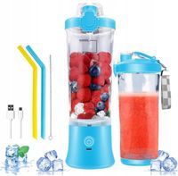 PRZENOŚNY BLENDER 600 ML, 4000mAh Baterie, ŁADOWANY PRZEZ USB (BLUE)