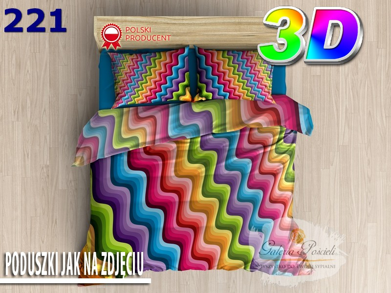 Pościel 3D bawełna satyna 160x200cm ZYGZAKIEM PRZEZ ŻYCIE zdjęcie 2