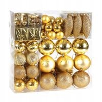 BOMBKI OZDOBY CHOINKOWE 103szt GWIAZDKI ZŁOTE
