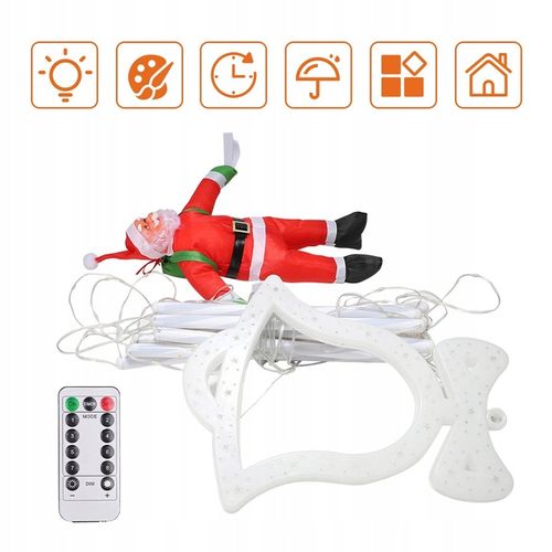 ŚWIĄTECZNE LAMPKI LED DRABINKA ŚWIĘTEGO MIKOŁAJA 8 TRYBÓW 160 CM na Arena.pl