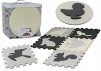 Miękkie Puzzle Mata Kontrastowa Edukacyjna Pianka EVA Szare 28 ele. Lean