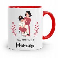 Kubek Czerwony Prezent Dla Kochanej Mamy Matki Z Nadrukiem Ze Zdjęciem