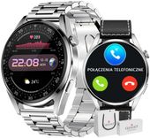smartwatch giewont vertex smartcall gw450-5 silver/carbon leather