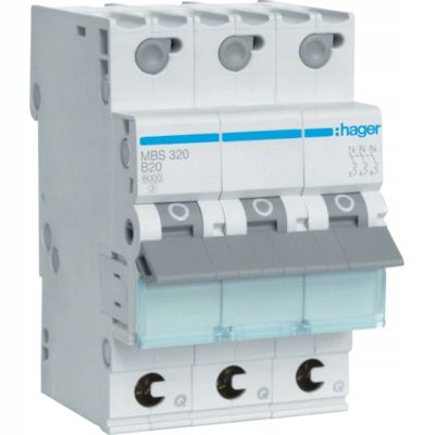 HAGER Wyłącznik nadprądowy 3P B20A QuickConnect zdjęcie 1