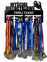 Wieszak na medale WYŚCIGI MOTOCYKLOWE twoje imię dowolny tekst 131.3