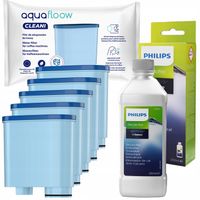 5x filtr do wody AquaFloow Cleani do ekspres do kawy Philips + odkamieniacz