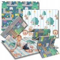 DUŻA PIANKOWA MATA EDUKACYJNA DWUSTRONNA SKŁADANA ANTYPOŚLIZGOWA + TORBA