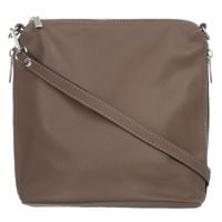 VERA PELLE torebka damska skórzana listonoszka z paskiem na ramię V513 taupe
