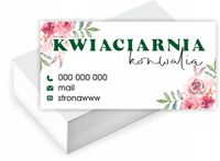 Wizytówki firmowe PROJEKT GRATIS 1000 sztuk KWIACIARNIA KWIATY DONICZKOWE