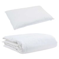 Zestaw kołder z poduszką 2 pcs Biały 155 x 220 cm Puch