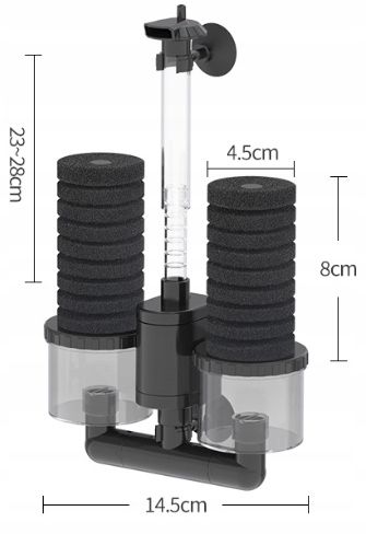 Filtr Gąbkowy Do Akwarium JF-80B z pompą 350l/h z Pojemnikami na Wkłady Bio na Arena.pl