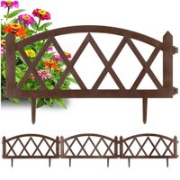 4x Płotek Ogrodowy Brązowy Border Palisada Obrzeże Trawnika Grządki 228 cm