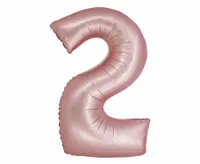Balon foliowy cyfra "2" jasny różowy matowy, 76 cm
