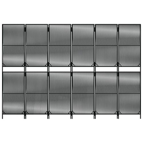 Parawan 6-panelowy, czarny, polirattan na Arena.pl