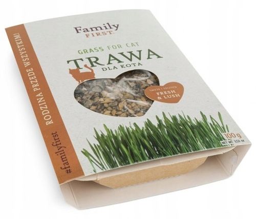 TRAWA DLA KOTA W POJEMNIKU GĘSTA ODKŁACZAJĄCA KOCI PRZYSMAK SMAKOŁYK 4x100G na Arena.pl