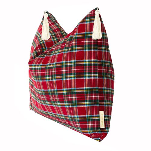 Poszewka Świąteczna KRATA CZERWONA Boże Narodzenie Chwosty 40x40cm na Arena.pl