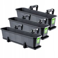 KADAX 3x Skrzynka Balkonowa 60cm Doniczka Uchwyty