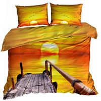 Pościel 3D bawełna satyna 160x200cm ZACHÓD SŁOŃCA