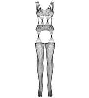 Czarne bodystocking z pajęczynkami S-L