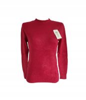 Klasyczny Gładki Sweter Damski Bluzka Bordowy