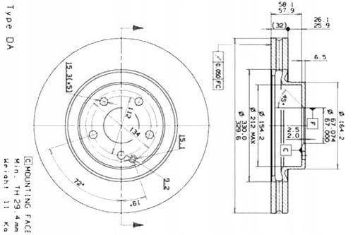 TARCZA HAM PRZOD 330X32 V BREMBO na Arena.pl