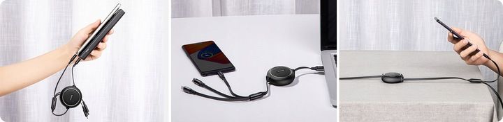 BASEUS MOCNY KABEL USB PRZEWÓD 3w1 do LIGHTNING MICRO TYP-C USB-C 3.5A 1.2M zdjęcie 14
