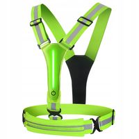 Kamizelka ODBLASKOWA SZELKI do BIEGANIA ROWER Podwójny 2x LED USB KIESZEŃ