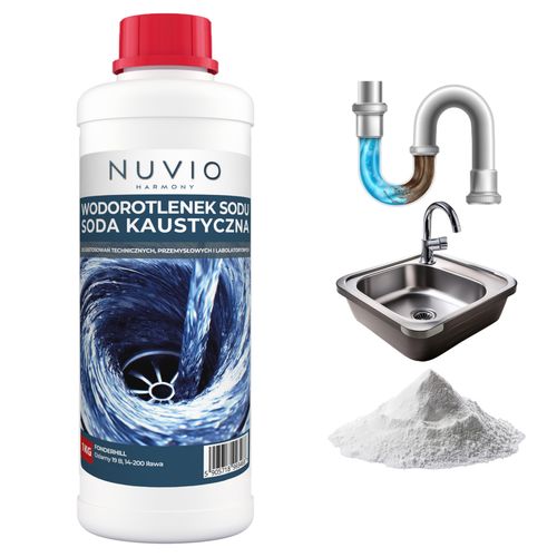 SODA KAUSTYCZNA wodorotlenek sodu do rur syfonu 5x1kg NUVIO na Arena.pl