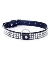 Czarna regulowana obroża z cekinami