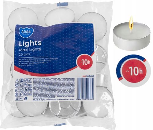 aura świece lights maxi 10h 20 szt. p40-20 na Arena.pl