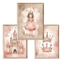 Zestaw trzech plakatów dla dzieci Princess