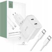 Ładowarka Tech-Protect C20W 2-Port PD20W + Kabel USB-C Biały