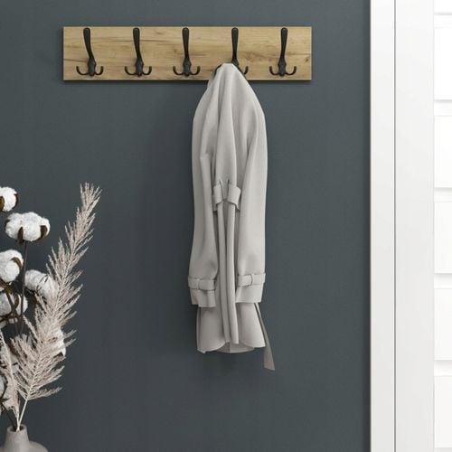 WIESZAK ŚCIENNY WISZĄCY NA UBRANIA WISZĄCY DĄB CRAFT CZARNY DUŻY na Arena.pl