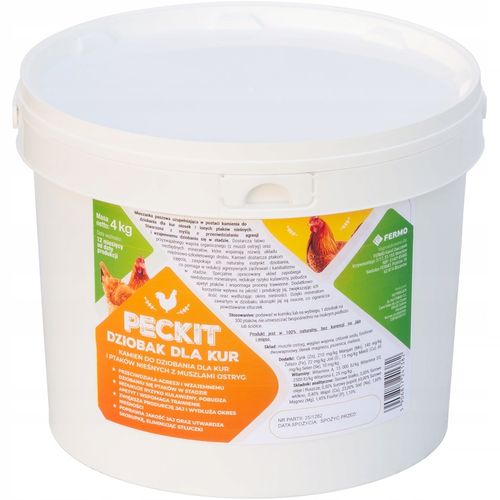 Dziobak dla kur PECKIT 4kg witaminy dla kur niosek na kanibalizm z muszlami na Arena.pl