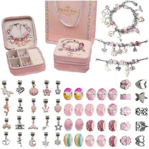 MEGA ZESTAW do Robienia BIŻUTERII Bransoletek Naszyjników Akcesoria ETUI na Arena.pl