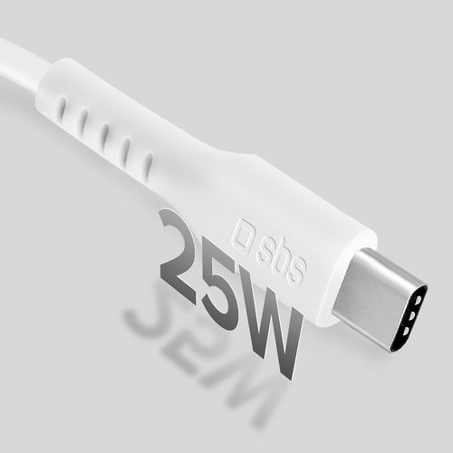 kabel przewód usb-c pd 25w 1 m - biały na Arena.pl