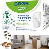 bros - zielona moc elektro lep na owady z lampką uv - urządzenie + 2 lepy