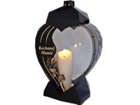 MAMA MAMIE ZNICZ ZNICZE LAMPION NA GRÓB SERCE RÓŻA ZŁOTO+ŚWIECA LED BIAŁA