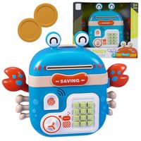 WOOPIE Elektroniczna Skarbonka Sejf Bankomat na Pin Kod Dostępu Krab Plecak Niebieski