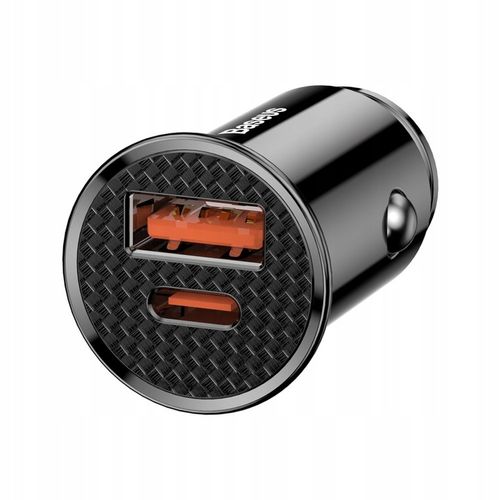 BASEUS SZYBKA MOCNA ŁADOWARKA SAMOCHODOWA USB USB-C TYP-C QC 4.0+ 5A 30W na Arena.pl